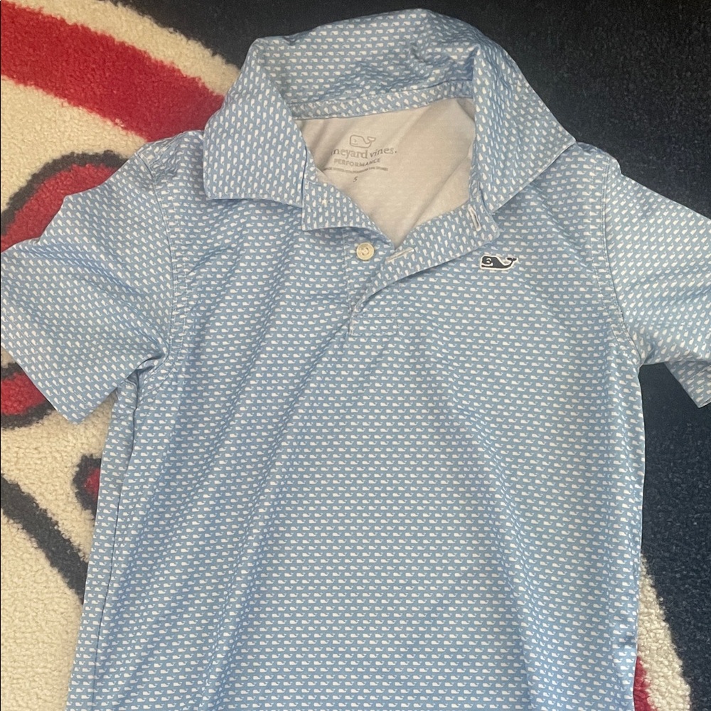 Vineyard Vines Light Blue Patterned Polo Shirt